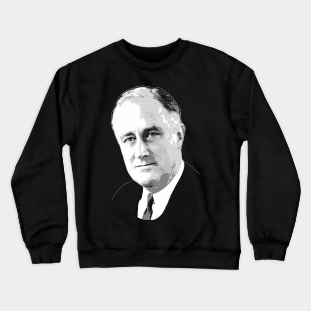 Franklin D. Roosevelt Black and White Crewneck Sweatshirt by Nerd_art